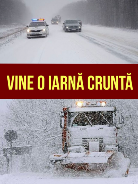 Vine o iarnă cruntă cum rar a mai fost în România. NINSOARE, VISCOL ȘI POLEI ÎN SUDUL ȚĂRII. TEMPERATURILE VOR SCĂDEA BRUSC
