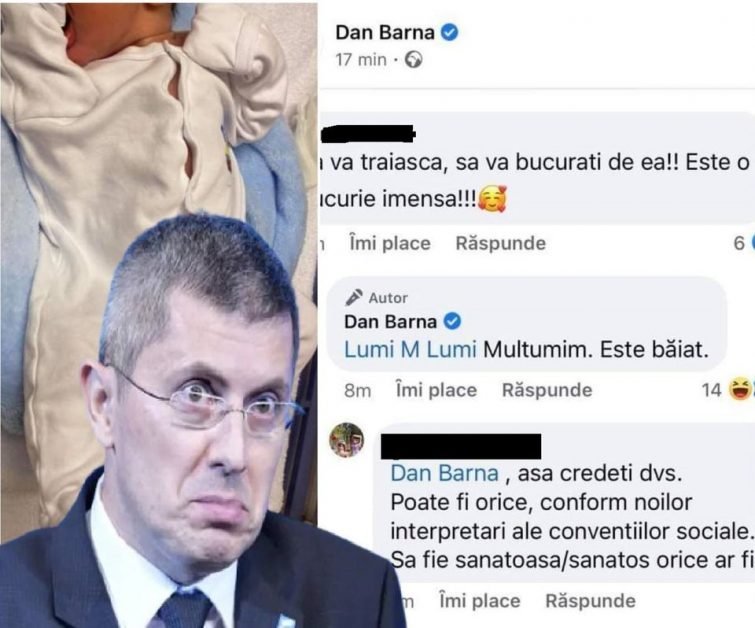 Dan Barna, ținta glumelor pe Internet după ce a anunțat că are băiat