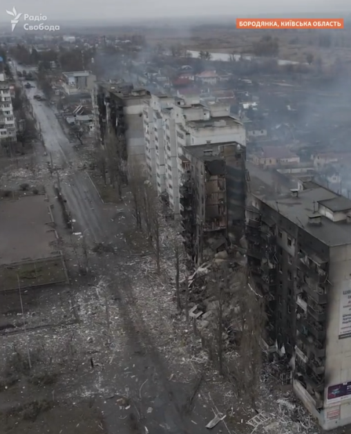 Imagini înfiorătoare dintr-un oraș din nord-vestul Kievului VIDEO