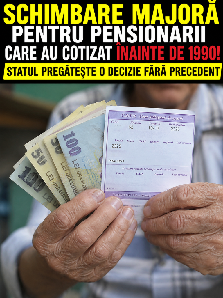 Schimbare majoră pentru pensionarii care au cotizat înainte de 1990