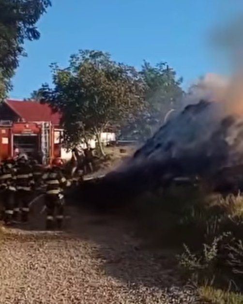Incendiu în Botoșani: 40 de tone de furaje distruse în Dumeni
