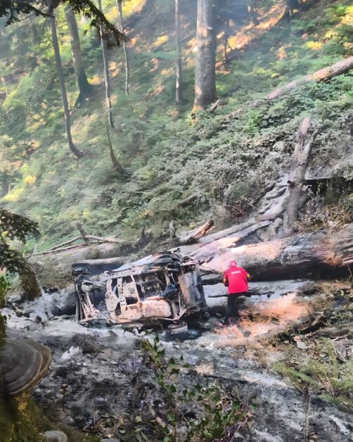 Accident în Vâlcea: mașină căzută 300 m, un mort și trei răniți